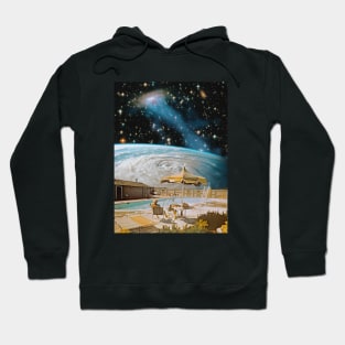 Astro Backyard - Space Collage, Retro Futurism, Sci-Fi Hoodie